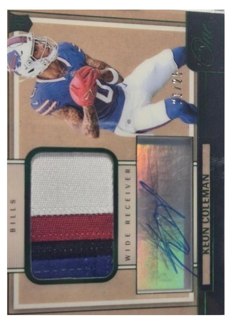 2024 Panini One Premium Rookie Patch Autographs Keon Coleman #116 card
