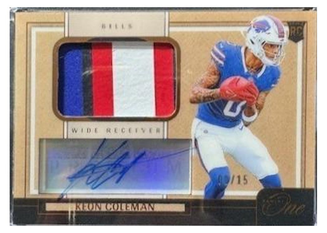 2024 Panini One Premium Rookie Patch Autographs Keon Coleman #116 card