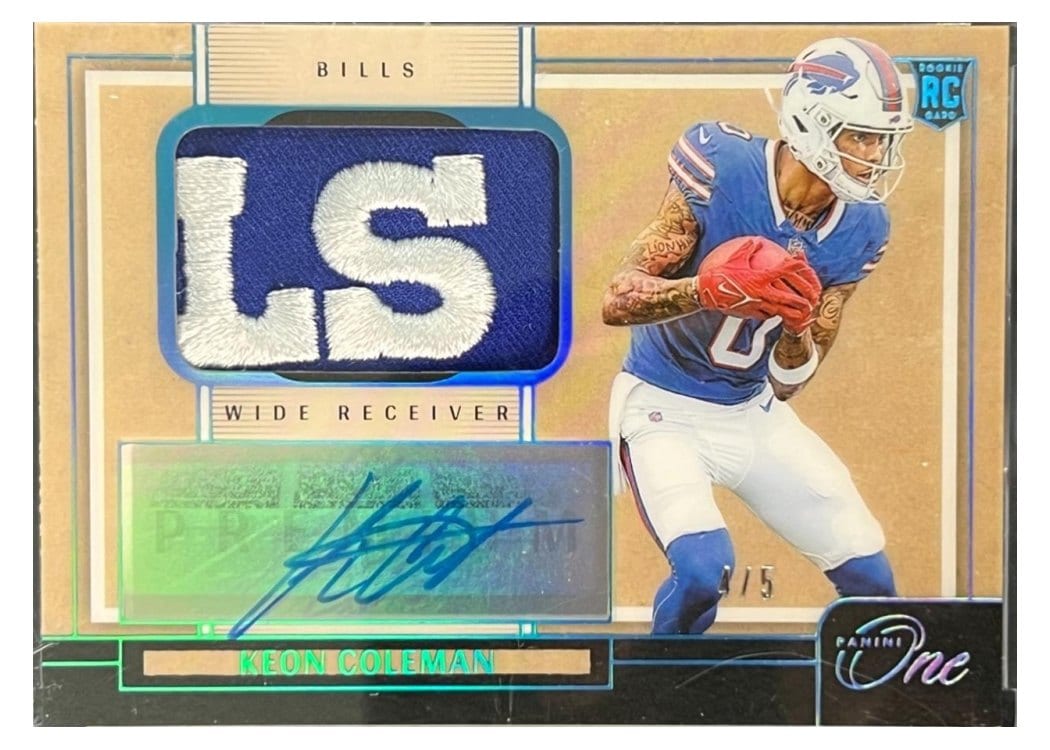 2024 Panini One Premium Rookie Patch Autographs Keon Coleman #116 card