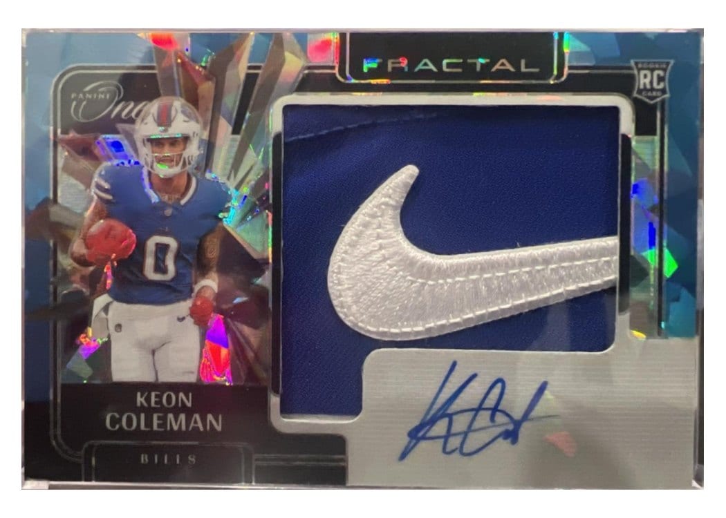 2024 Panini One Rookie Fractal Autographs Keon Coleman #406 card