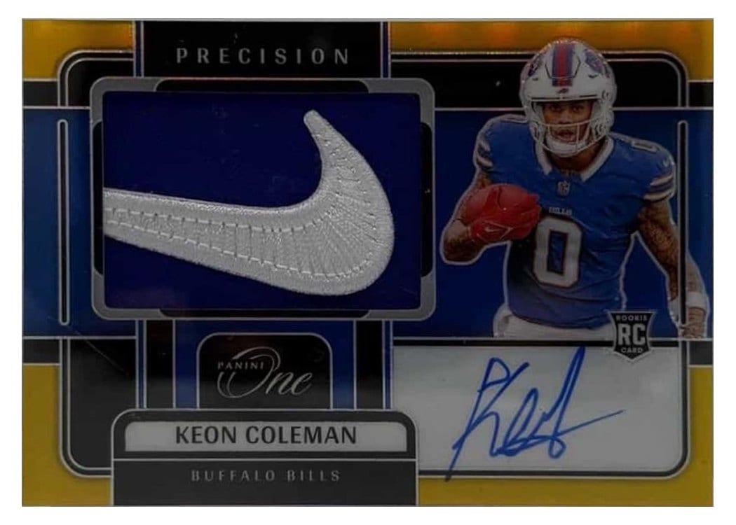 2024 Panini One Rookie Fractal Autographs Keon Coleman #406 card