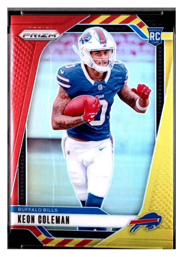 2024 Panini Prizm Base Set Keon Coleman Red Yellow #362 card