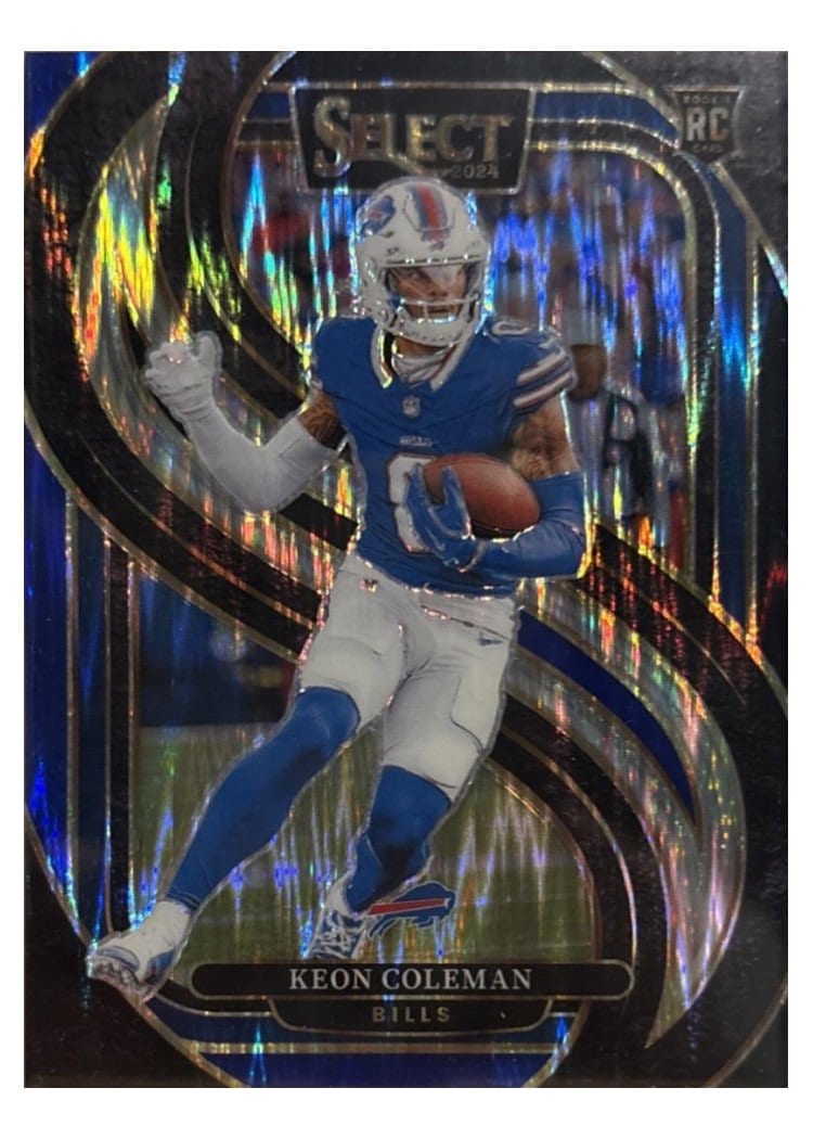 2024 Panini Select Base Set Keon Coleman Black Blue Prizm Shock #153 card