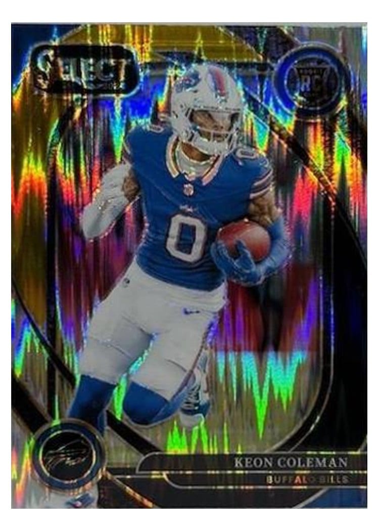 2024 Panini Select Base Set Keon Coleman Black Gold Prizm Shock #280 card