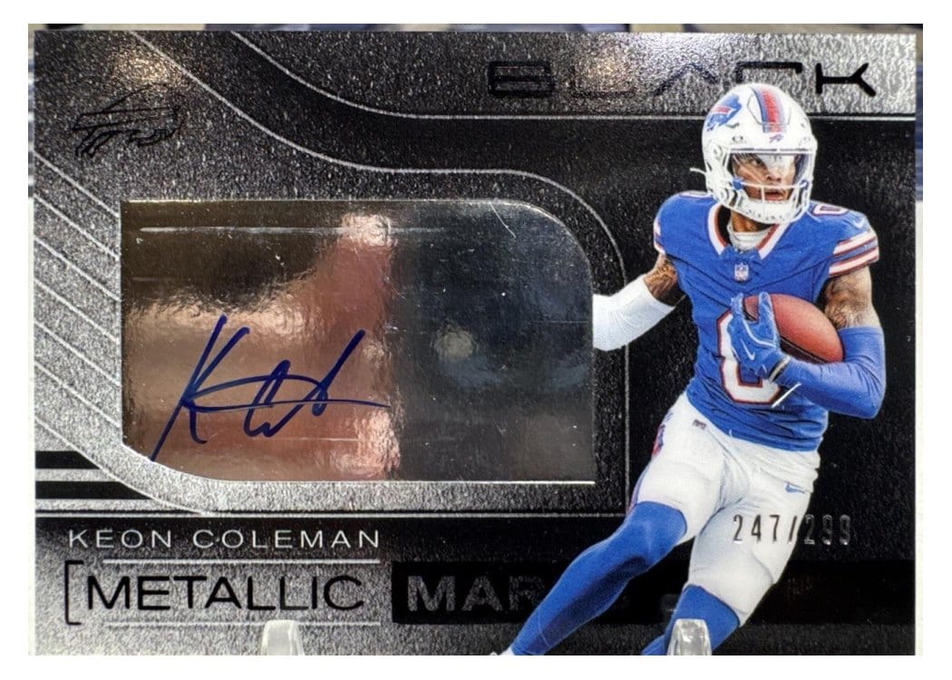 2025 Panini Black Metallic Marks Keon Coleman #4 card