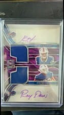 2024 Panini Spectra Dual Patch Autographs (Hyper) Keon Coleman / Ray Davis #DPA-BUF card