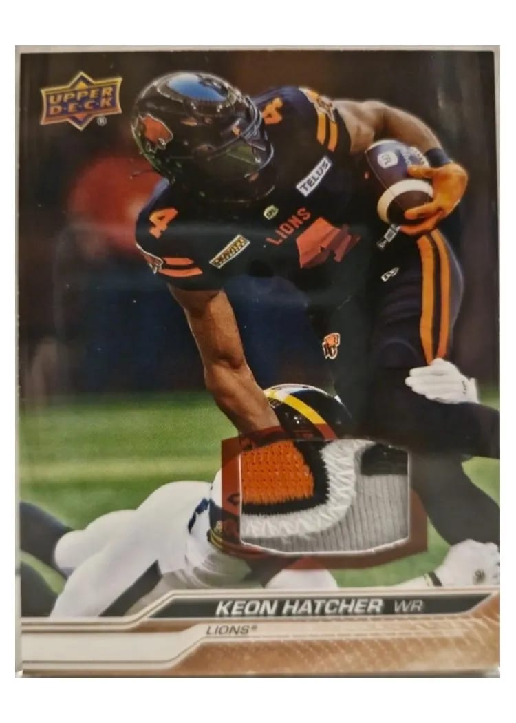 2024 Upper Deck CFL Game Patch Keon Hatcher #21 card