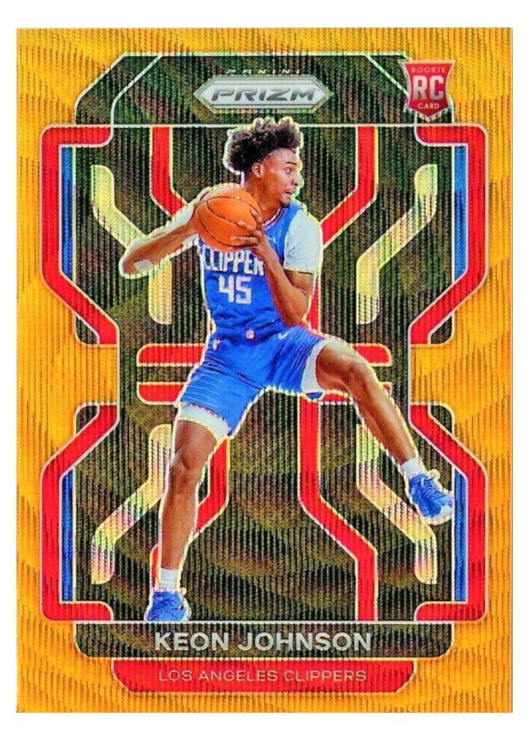 2021-22 Panini Prizm Base Set Keon Johnson Orange Wave #326 card