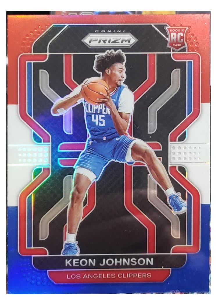 2021-22 Panini Prizm Base Set Keon Johnson Red White Blue Prizm #326 card