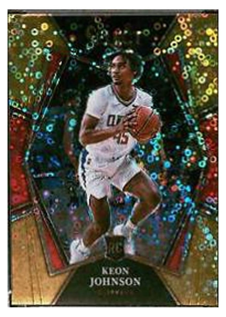 2021-22 Panini Select Base Set Keon Johnson Gold Disco Prizm #115 card