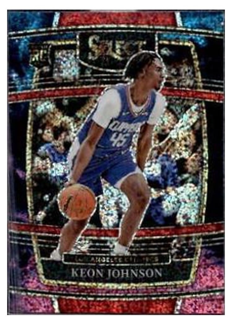2021-22 Panini Select Base Set Keon Johnson Cosmic Prizm #40 card