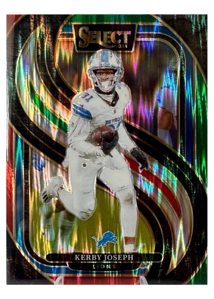 2024 Panini Select Base Set Kerby Joseph Green Red Prizm Shock #177 card