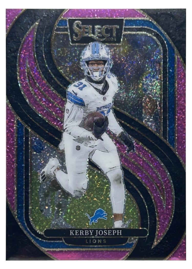 2024 Panini Select Base Set Kerby Joseph Pink Glitter Prizm #177 card