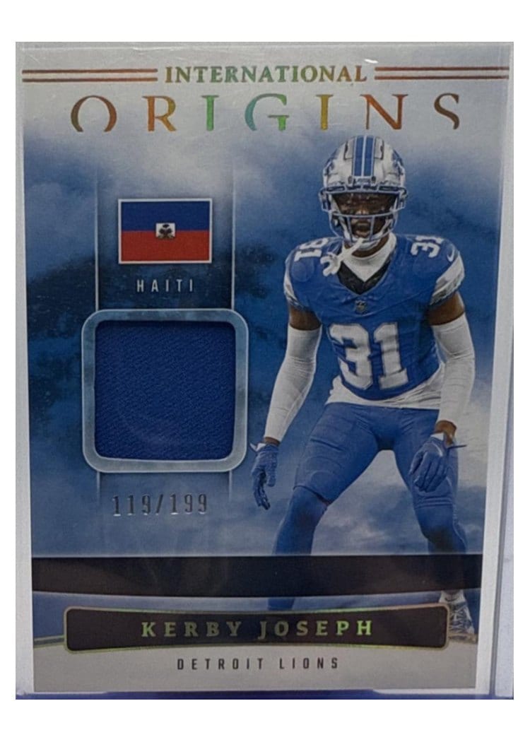 2025 Panini Origins International Origins Relics Kerby Joseph #14 card