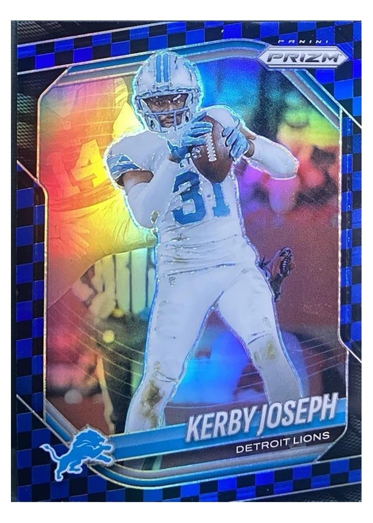 2025 Panini Prizm Base Set Kerby Joseph Black Blue Checker #41 card