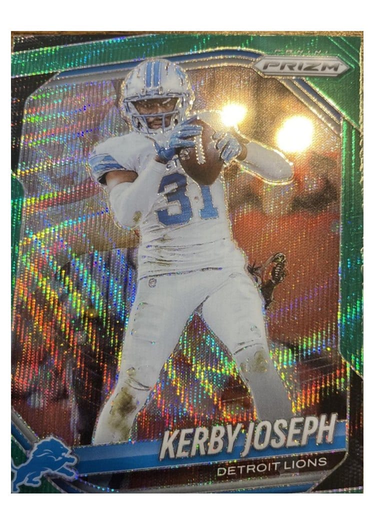 2025 Panini Prizm Base Set Kerby Joseph Green Wave #41 card