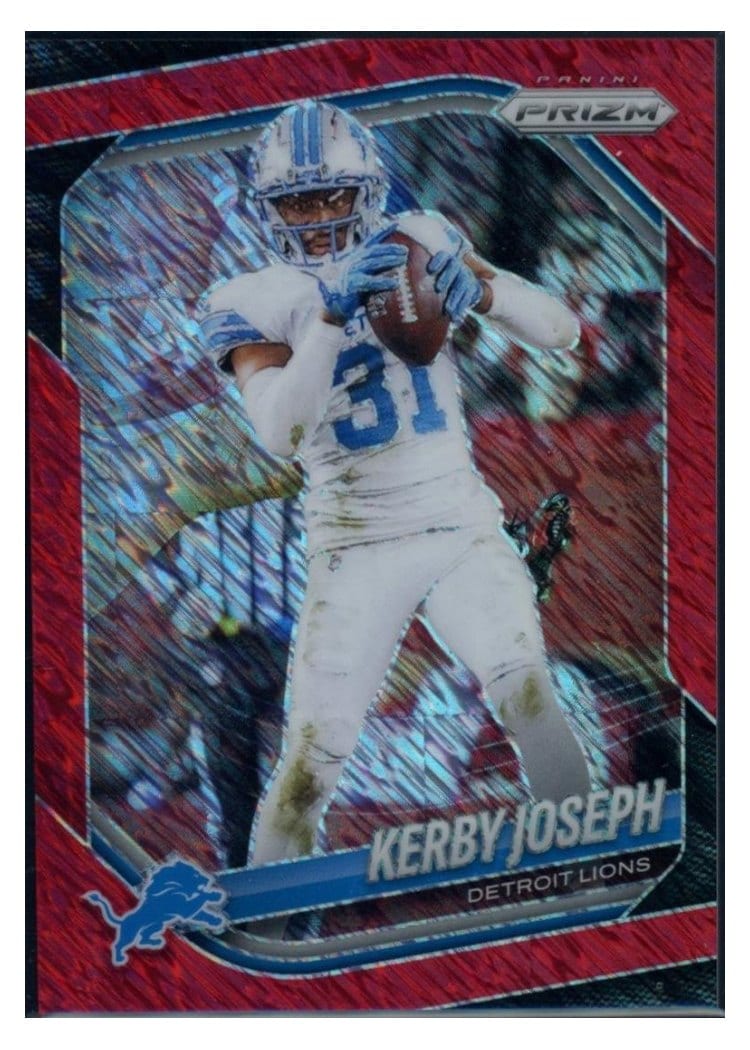 2025 Panini Prizm Base Set Kerby Joseph Red Shimmer #41 card