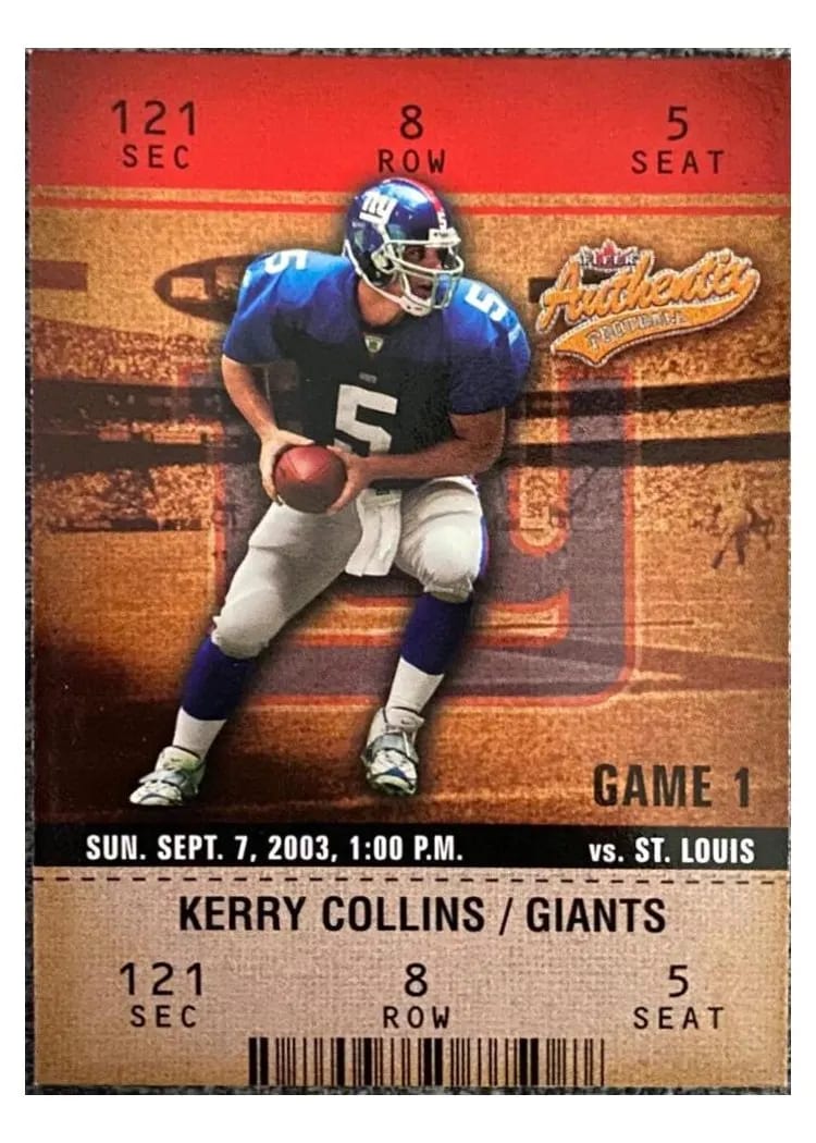 2003 Fleer Authentix Kerry Collins #8 card