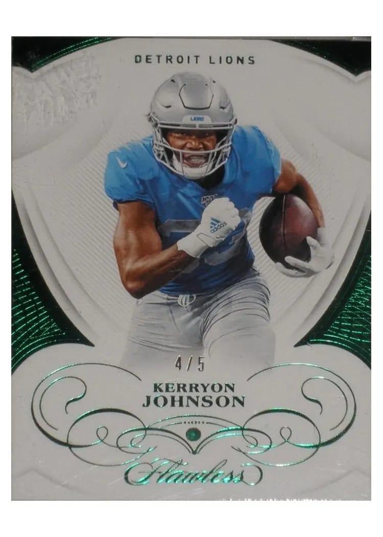 2019 Panini Flawless Base Ruby Kerryon Johnson Emerald #24 card