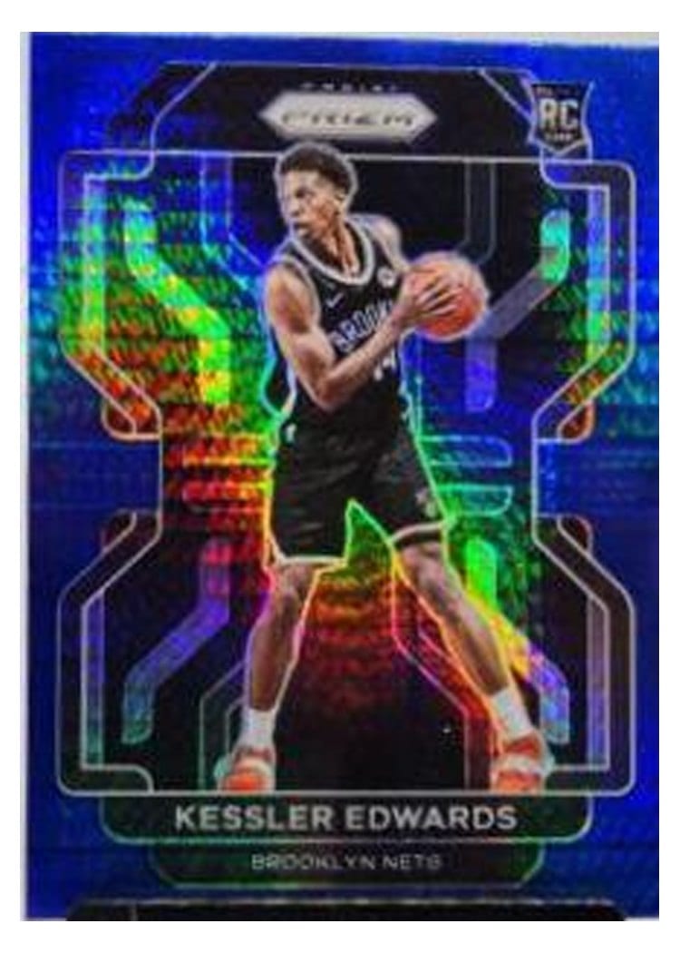 2021-22 Panini Prizm Base Set Kessler Edwards Blue Hyper Prizm #284 card