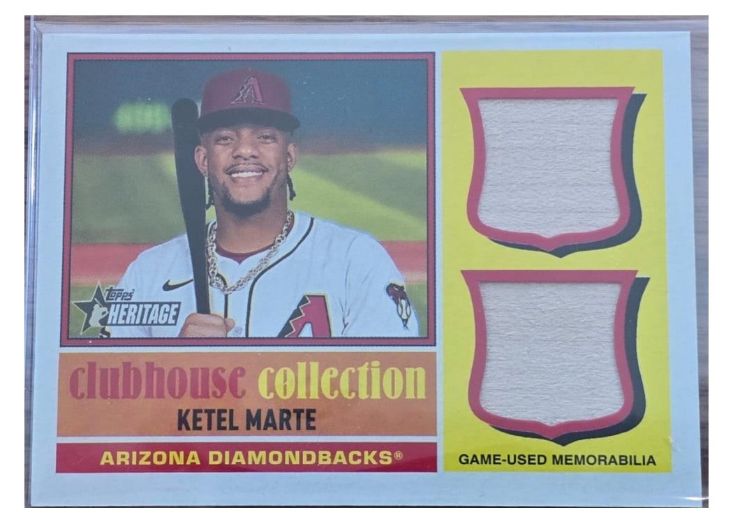 2025 Topps Heritage Clubhouse Collection Single Player Dual Relics Ketel Marte #CCSDR-KM card