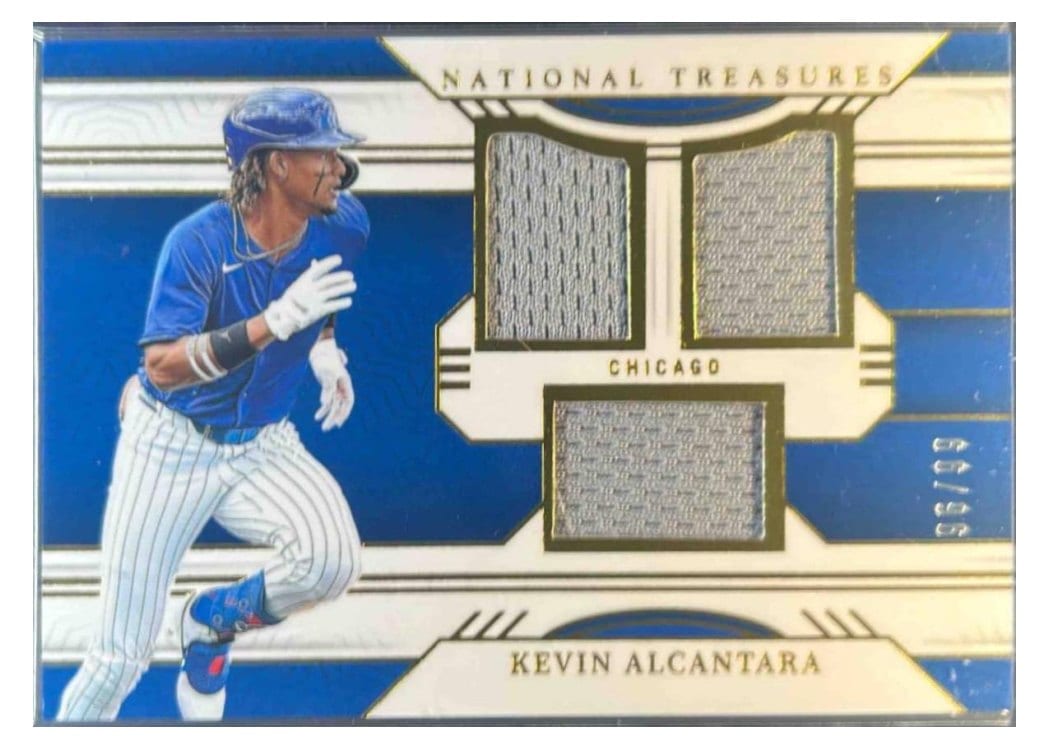 2024 Panini National Treasures Game Gear Swatches Trio Kevin Alcantara #8 card
