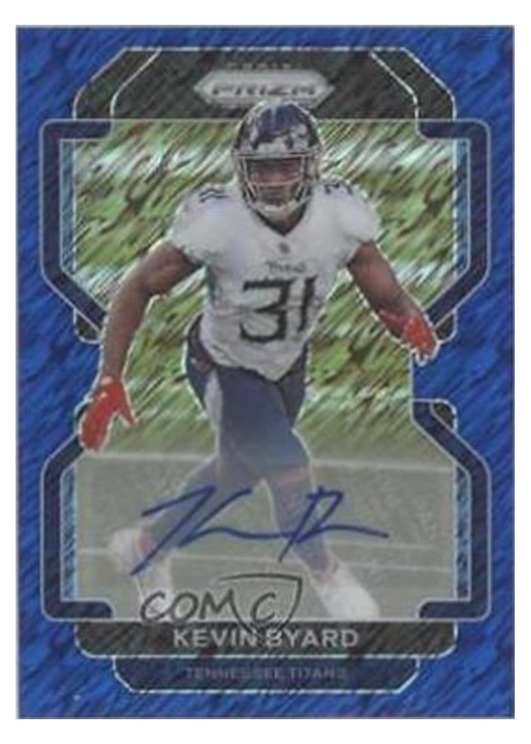 2021 Panini Prizm Base Set Kevin Byard Autographs Blue Shimmer #8 card
