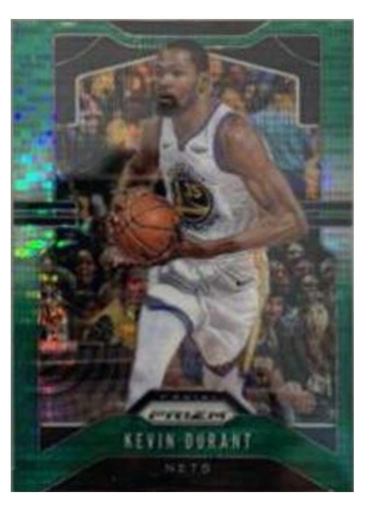 2019 Panini Prizm Kevin Durant Green Pulsar #210 card