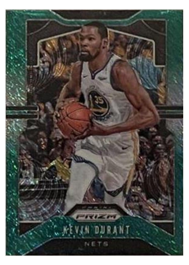 2019 Panini Prizm Kevin Durant Green Shimmer Prizm #210 card