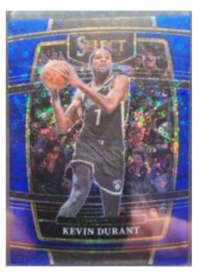 2021-22 Panini Select Base Set Kevin Durant Blue Disco Prizm #50 card