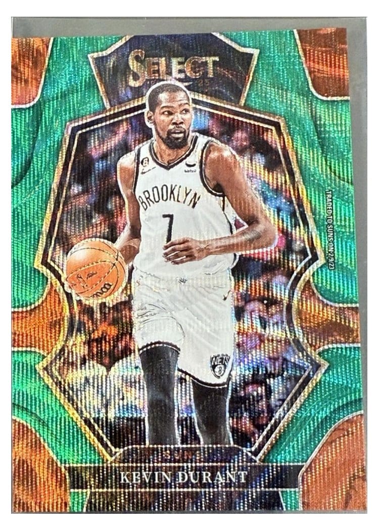 2022-23 Panini Select Base Set Kevin Durant Green Shock Prizm #137 card