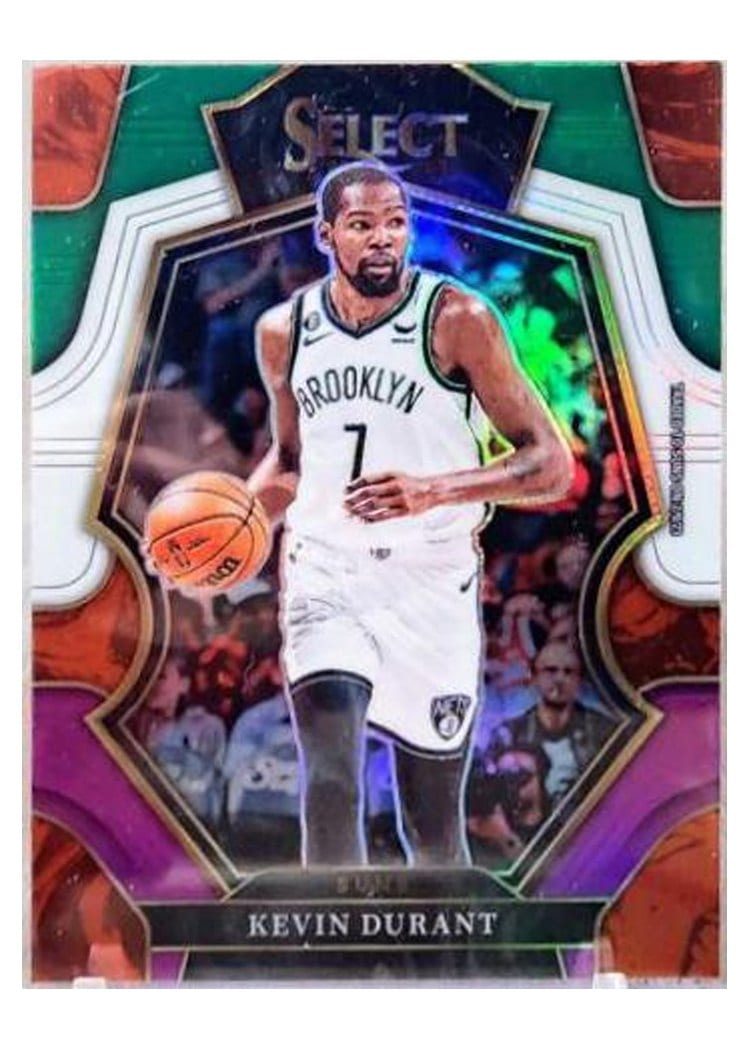 2022-23 Panini Select Base Set Kevin Durant Green White Purple Prizm #137 card