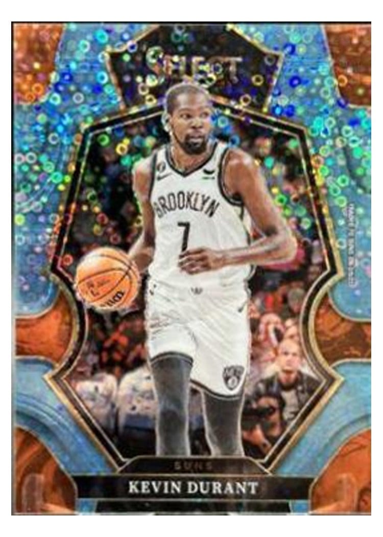 2022-23 Panini Select Base Set Kevin Durant Light Blue Disco Prizm #137 card