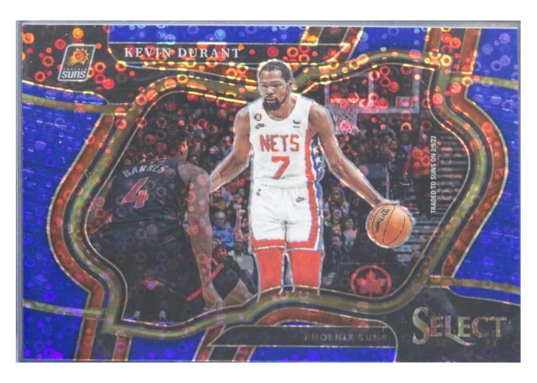 2022-23 Panini Select Base Set Kevin Durant Blue Disco Prizm #237 card