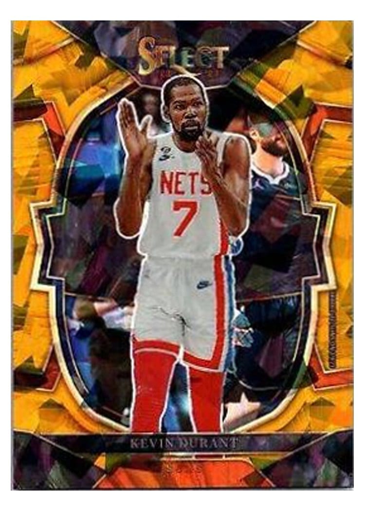2022-23 Panini Select Base Set Kevin Durant Gold Cracked Ice Prizm #37 card