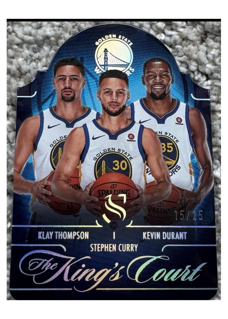 2024-25 Panini Silhouette The Kings Court Kevin Durant/Klay Thompson/Stephen Curry #13 card