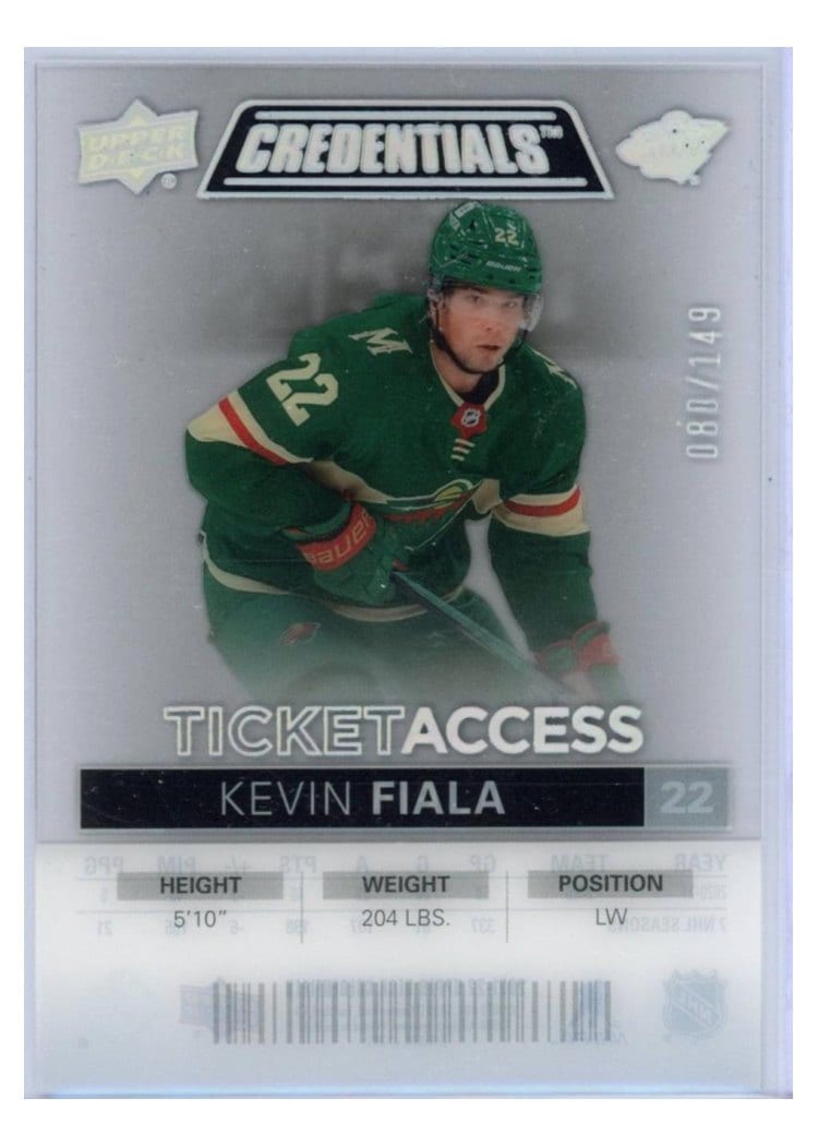 2021-22 Upper Deck Credentials Ticket Access Acetate Kevin Fiala #TA-KF card