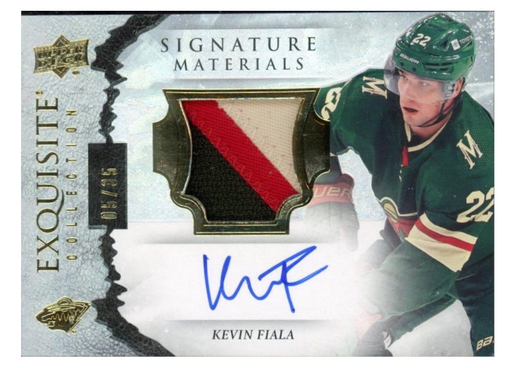 2021-22 Upper Deck Ice Exquisite Collection Material Signatures Kevin Fiala #ESM-KF card