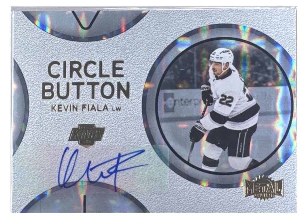 2025-26 SkyBox Metal Universe Circle Button Auto Kevin Fiala #CB-15 card