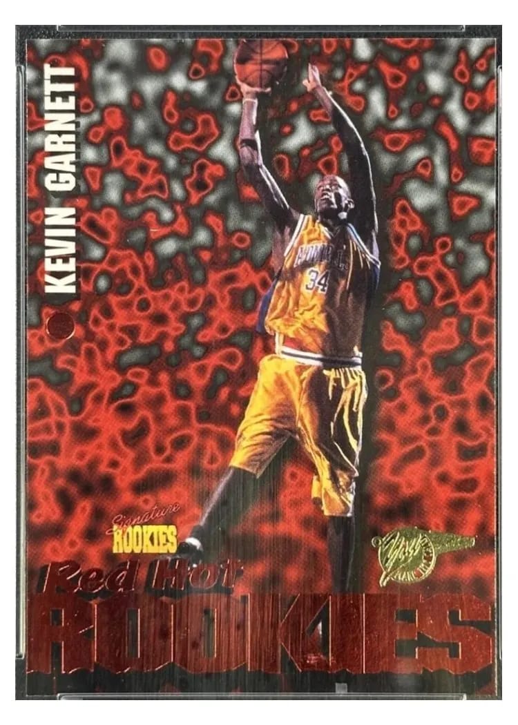 1995 Signature Rookies Fame and Fortune Red Hot Rookies Kevin Garnett #R6 card