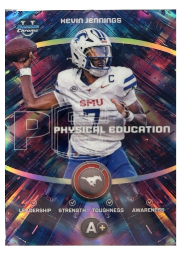 2025 Bowman University Chrome Physical Education Refractor Kevin Jennings #PE-3 card