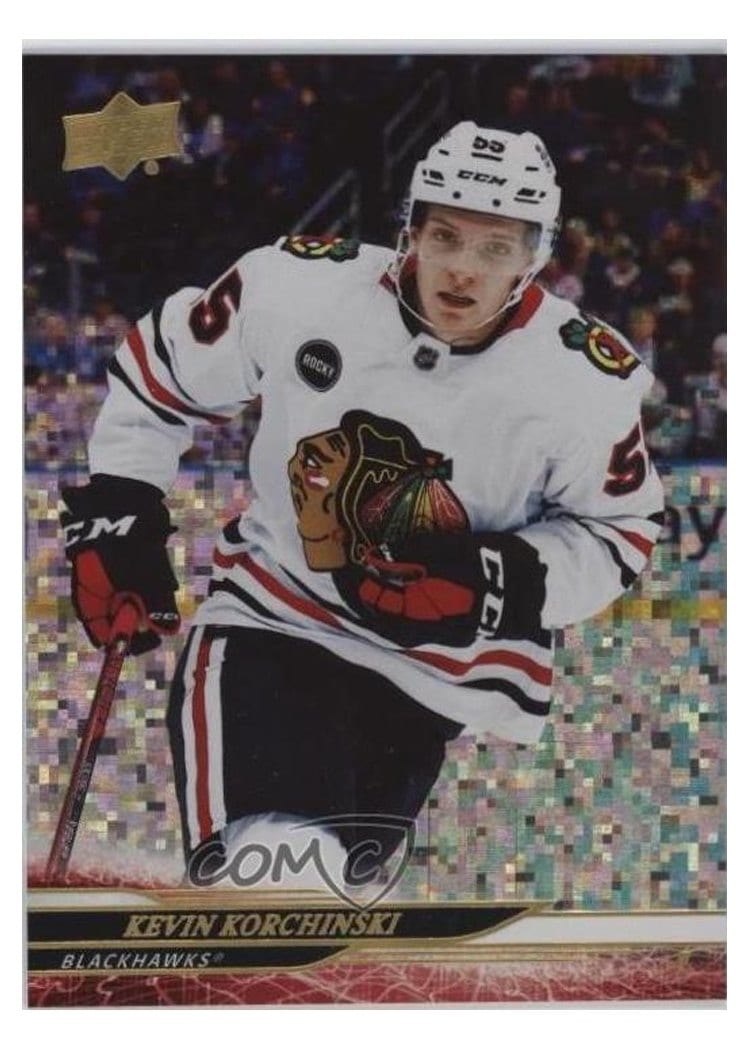 2024-25 Upper Deck Base Set Kevin Korchinski Speckled Rainbow #44 card
