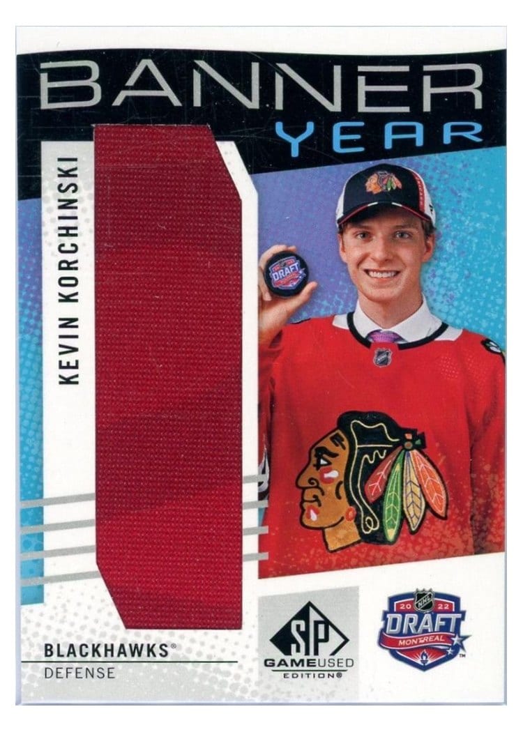 2025-26 SP Game Used NHL Draft Banner Year Relics Kevin Korchinski #BYD-KK card