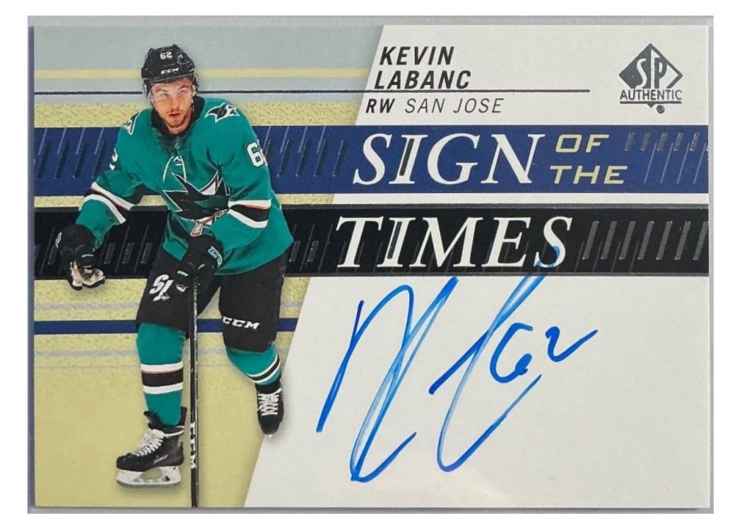 2019-20 SP Authentic Sign of the Times Kevin Labanc #SOTT-KL card