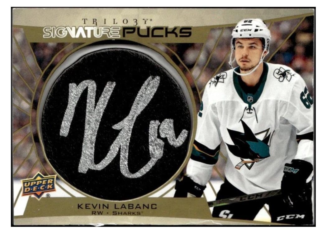 2020-21 Upper Deck Trilogy Signature Pucks Kevin Labanc #SP-KL card