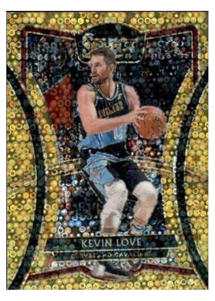 2019-20 Panini Select Base Set Kevin Love Gold Disco Prizm #113 card