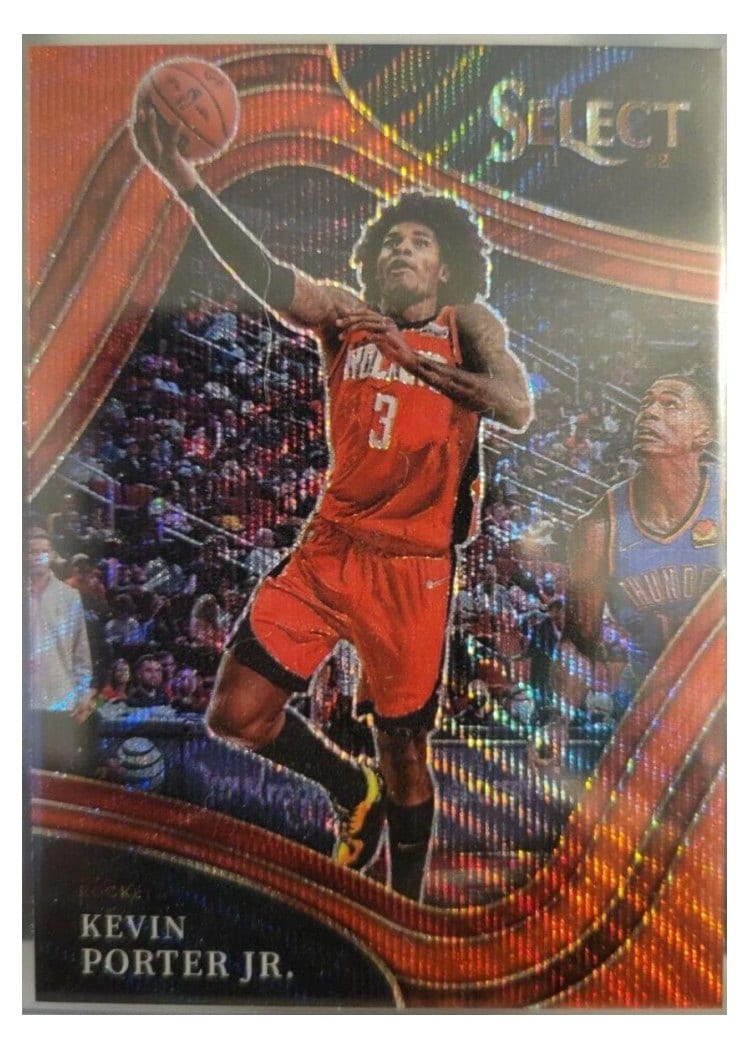 2021-22 Panini Select Base Set Kevin Porter Jr. Red Wave Prizm #267 card