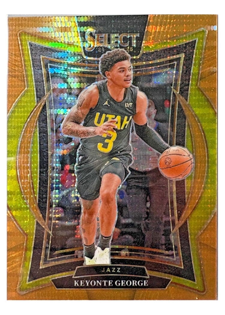 2024-25 Panini Select Base Set Keyonte George Neon Orange Pulsar Prizm #49 card