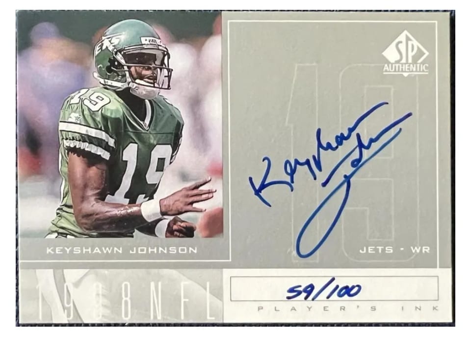 1998 SP Authentic Player's Ink Keyshawn Johnson #KJ card