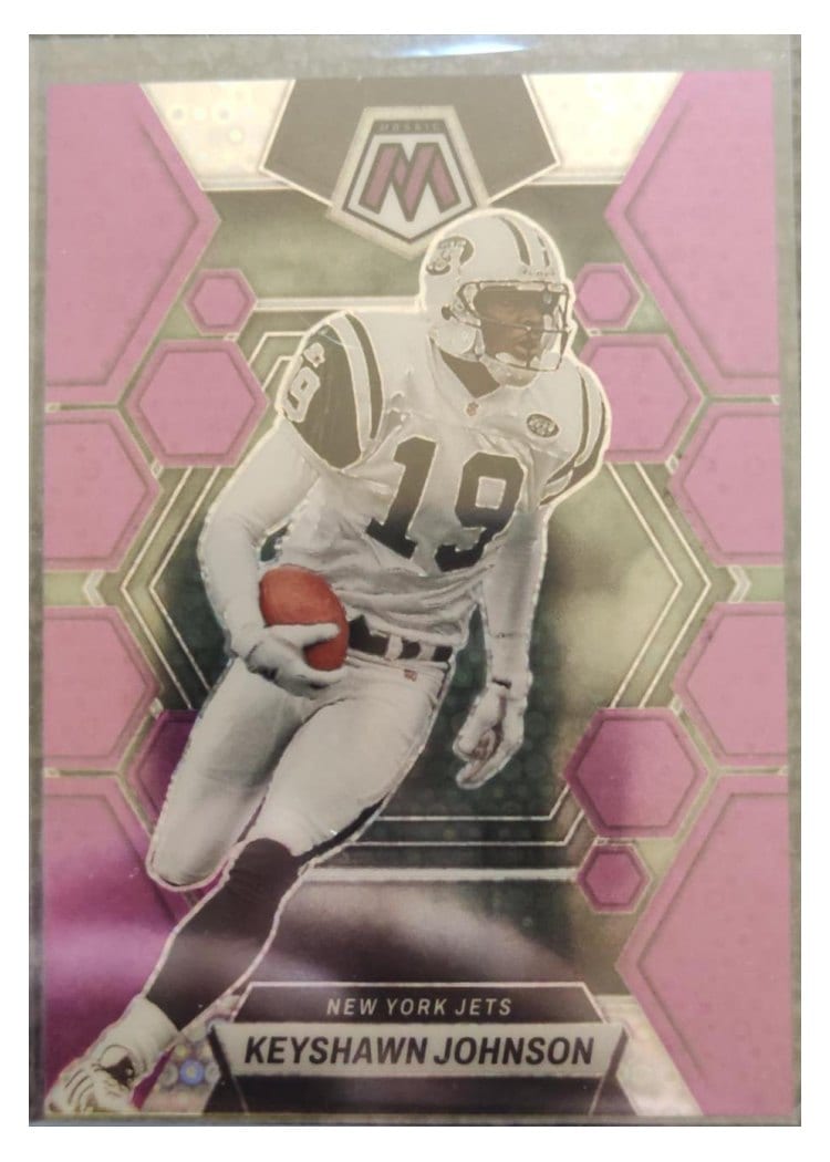 2023 Panini Mosaic Base Set Keyshawn Johnson No Huddle Purple #81 card